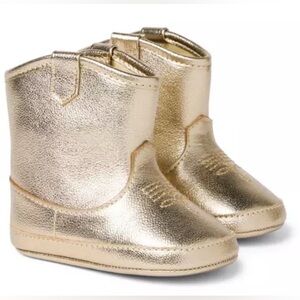 Janie and Jack Baby Gold Metallic Cowboy Boot size 18-24 Months